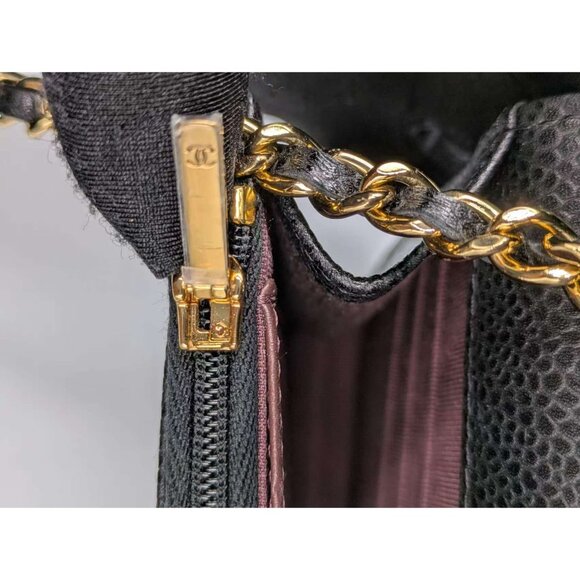 Pre-owned Chanel Caviar Quilted Wallet On Chain WOC Black - Picture 8 of 13